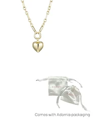 Adornia Gold Puffy Heart Link Necklace