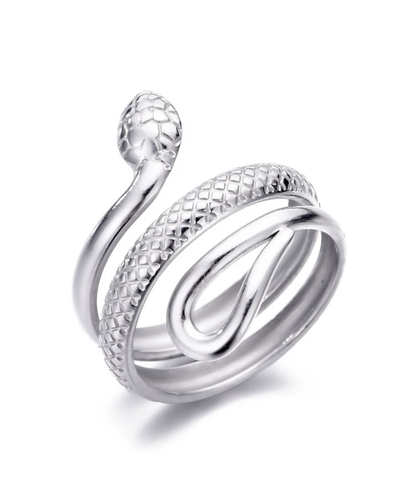 Adornia Tarnish Resistant Silver Curvy Snake Ring