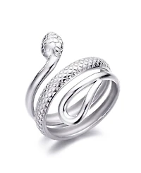 Adornia Tarnish Resistant Silver Curvy Snake Ring