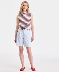 On 34th Women's High-Rise Linen-Blend Bermuda Shorts, Macy's Exclusive