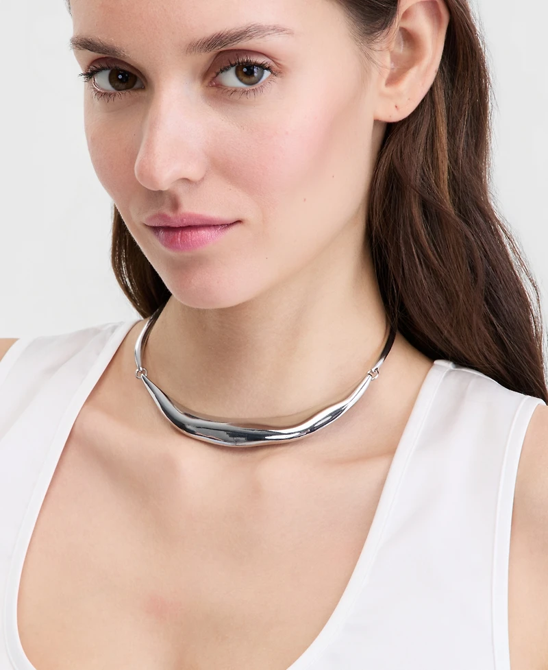I.n.c. International Concepts Sculptural Curve Collar Necklace, 16-1/2" + 3" extender, Macy's Exclusive
