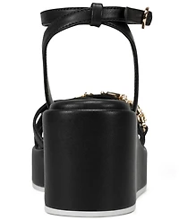 Karl Lagerfeld Paris Women's Clemons Ankle Strap Wedge Sandals