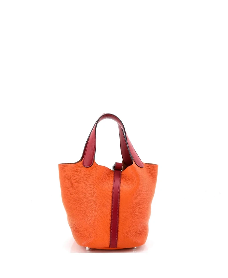 Pre-Owned HERMES Pm Bicolor Picotin Lock Bag Clemence with Swift