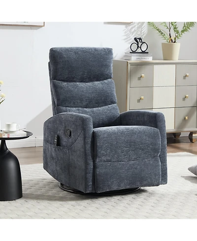 Clihome Heat Massage Manual Recliner Chair with Rocker and Swivel