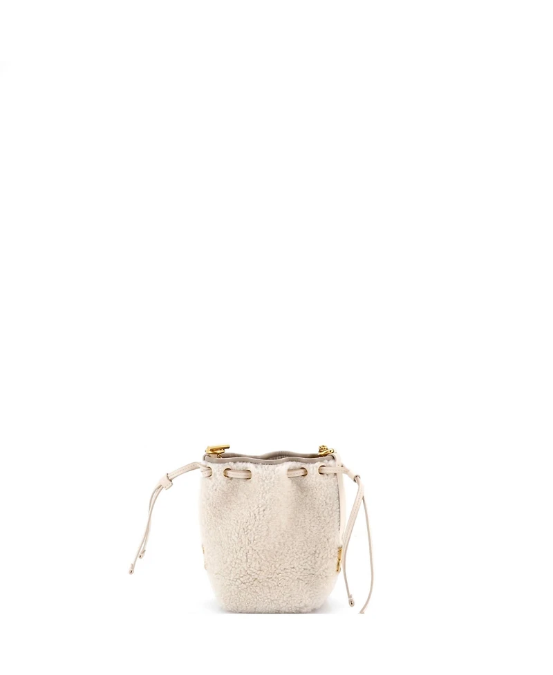 Pre-Owned Chloe Micro Marcie Chain Bucket Bag Shearling