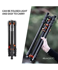 K&F Concept 4-Section Aluminum Tripod Monopod with Center Axle Transverse