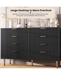 gaomon 8 Drawer Dresser for Bedroom, Fluted Dresser with Large Drawers and Sturdy Legs Support, Dressers & Chests of Drawers for Bedroom