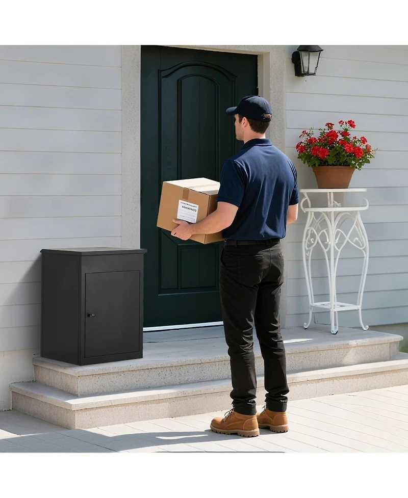 gaomon 43.3" Package Delivery Boxes for Outside,Large Anti Theft Package Delivery Box with Lock