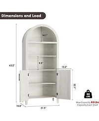 gaomon Arched Bookcase with Doors