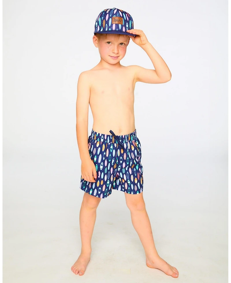 Deux par Boys Boardshorts Surfboard Print