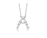 Genevive Brilliant Plated Cubic Zirconia Initial Necklace