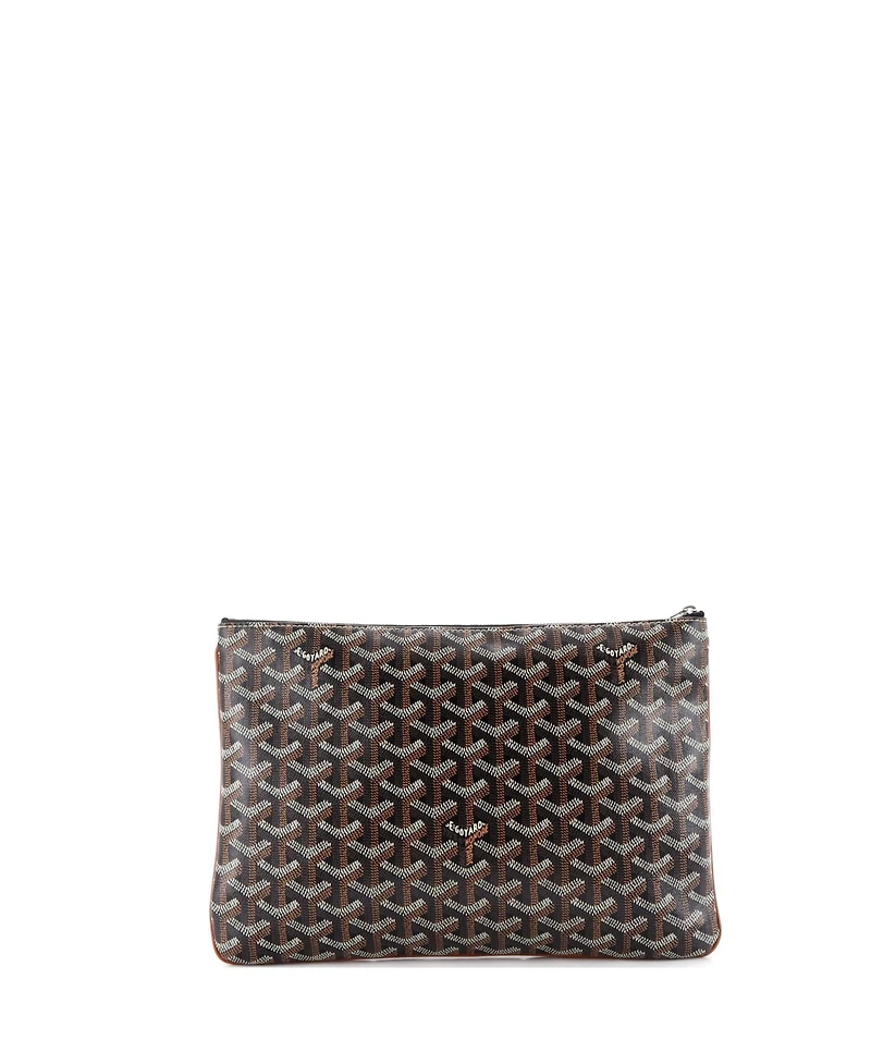 Pre-Owned Goyard Mm Senat Zip Pouch Coated Canvas