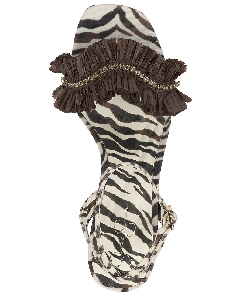 Jessica Simpson Women's Omiena Raffia Fringe High-Heel Dress Sandals