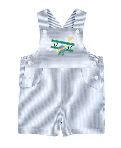 Florence Eiseman Baby Boy Seersucker Shortall With Airplane