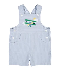 Florence Eiseman Baby Boy Seersucker Shortall With Airplane