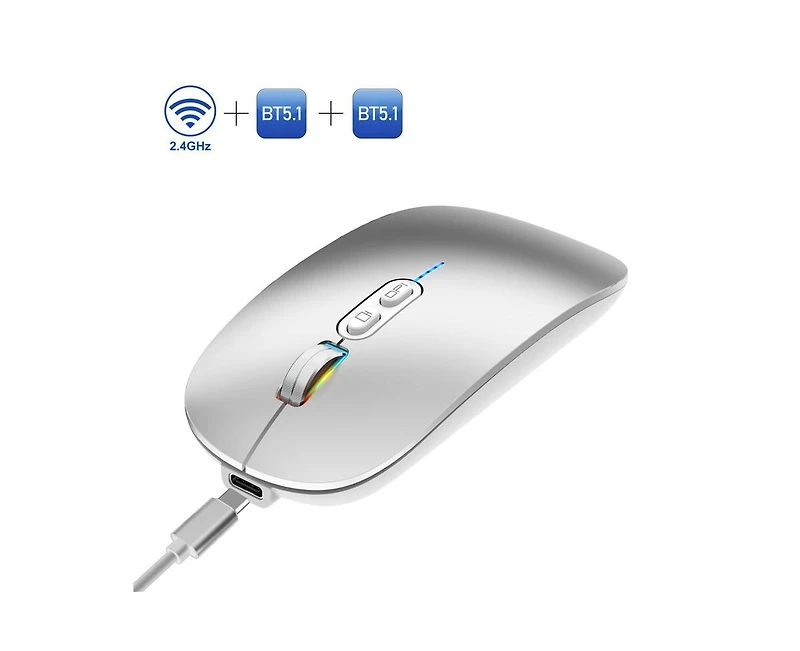 Risokeys Tri-Mode Wireless Bluetooth Mouse: Silent,1-Click Desktop,3-Speed Dpi for Office/Study, Slim & Easy-to-Use for Professionals/Studentsgeable)