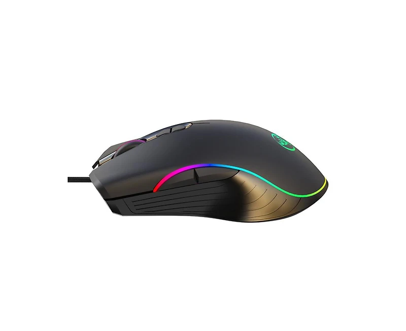 Risokeys Wired Rgb Gaming Mouse,8000 Dpi Adjustable, Ergonomic Comfort Grip with 7 Backlight Modes for Pc Gamers, Compatible with Windows & Mac