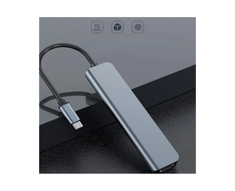 Risokeys 7-in-1 Usb-c Hub, 4K Hdmi Output, Usb 3.0 Data Transfer | Ideal for Home Office, Travel, Content Creation
