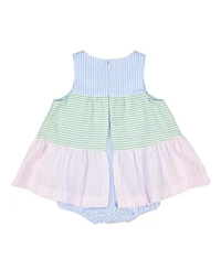 Florence Eiseman Baby Girl Seersucker Romper With Tulips