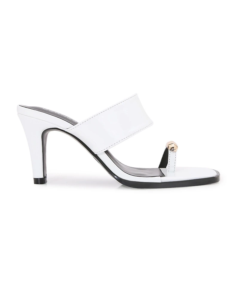 Berness Women's Catha Gold-Tone Toe Ring Heeled Sandals