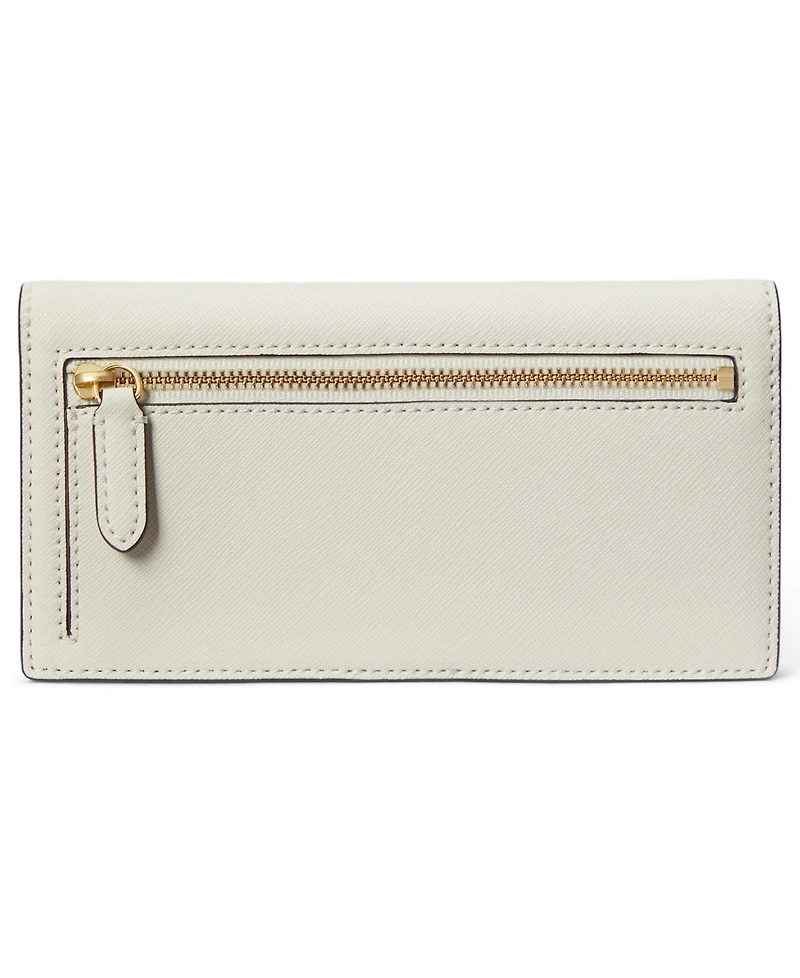 Lauren Ralph Crosshatch Leather Slim Snapped-Closure Wallet
