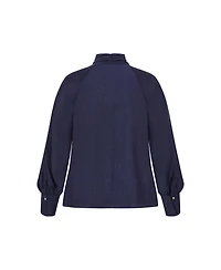 City Chic Women's Kelsey Neck Tie Top