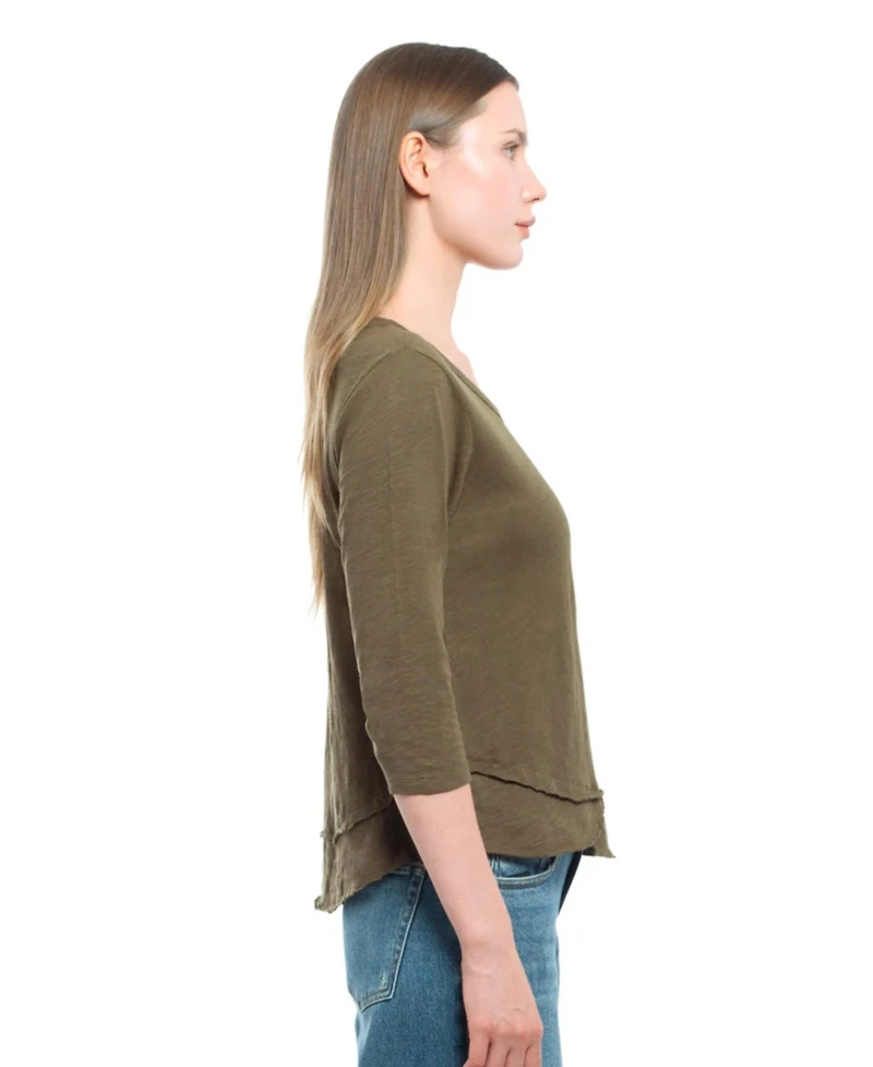 Wilt Clothing Women's 3/4 Sleeve Mock Layer Tee