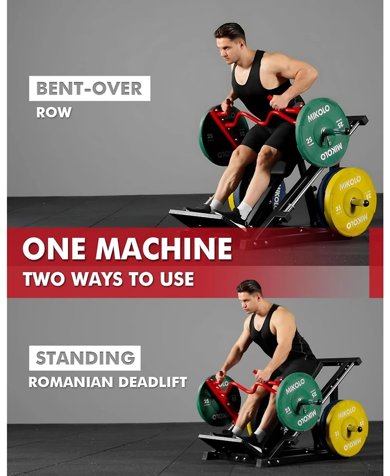 Mikolo Linear Row Machine, Plate-Loaded Back Workout Machine for Home Gym, Linear Bearing Row Machine for Lat & Upper Back Training