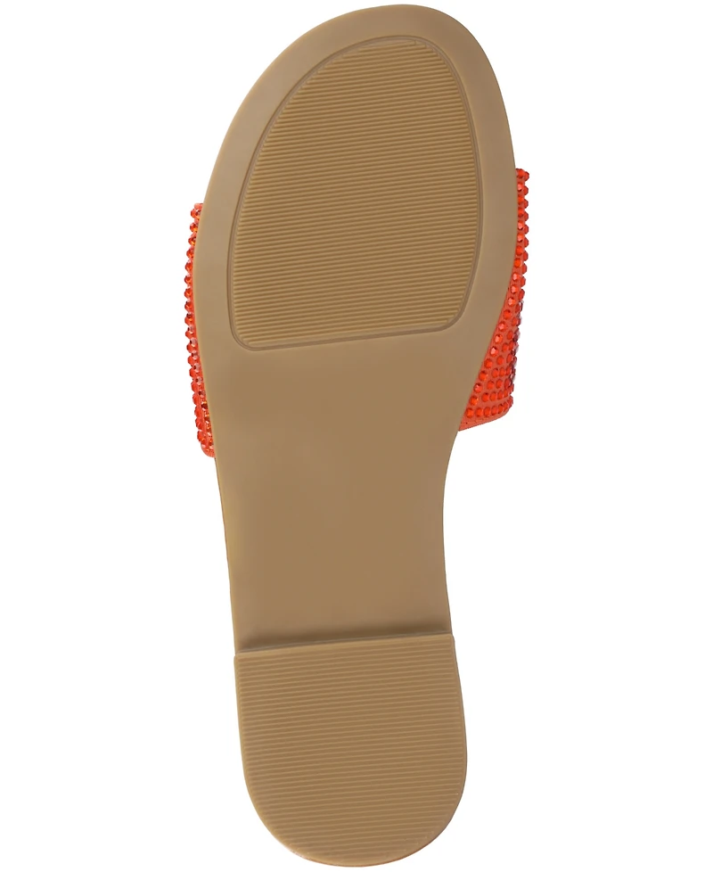 Journee Collection Women's Maria Slip On Metallic Beaded Slide Sandals