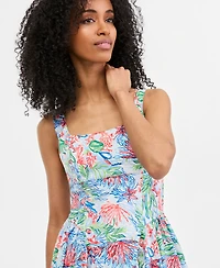 Invitee Juniors' Printed Sleeveless Fit & Flare Dress