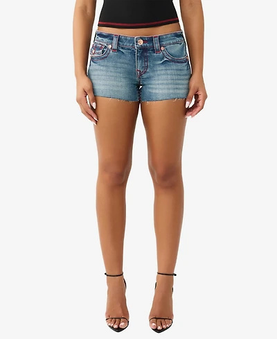 True Religion Women's Joey Low Rise Flap Shorts