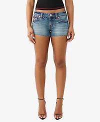 True Religion Women's Joey Low Rise Flap Shorts