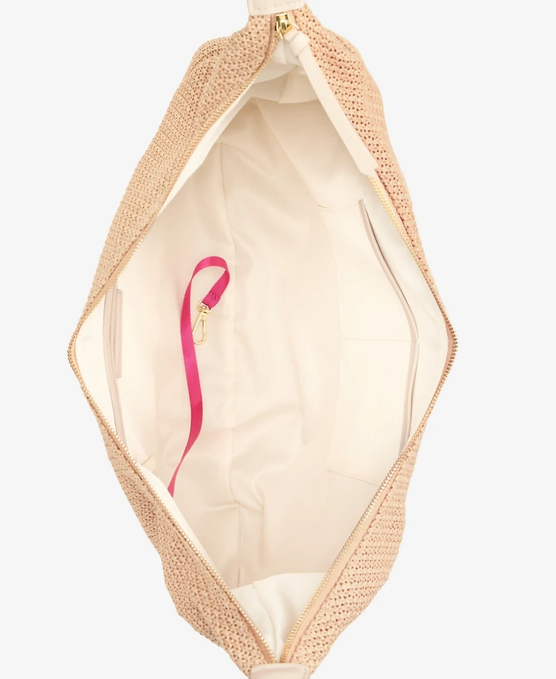 On 34th Joenii Extra-Large Straw Hobo Bag, Macy's Exclusive