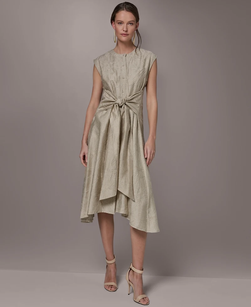 Donna Karan New York Women's Embroidered Belted Dress
