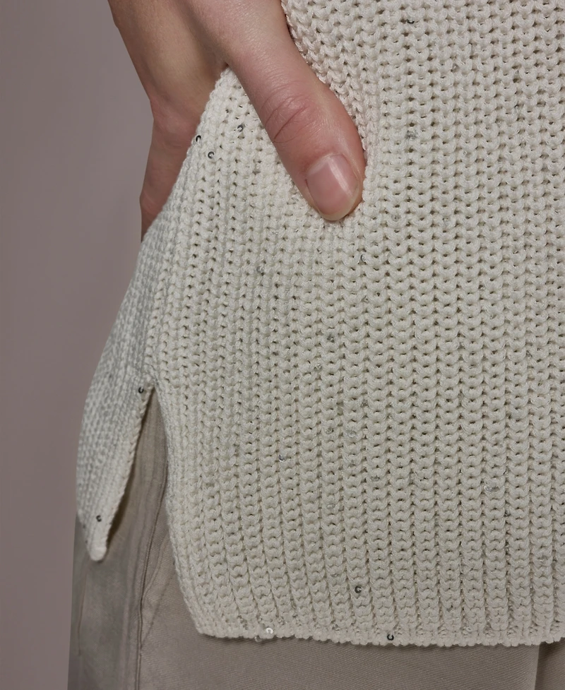 Donna Karan New York Women's Short-Sleeve Oversized Sweater