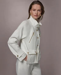 Donna Karan New York Women's Zipper Patch Pocket Jacket