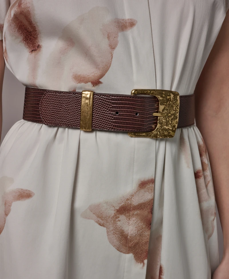 Donna Karan New York Women's Printed Collared Neck Dress