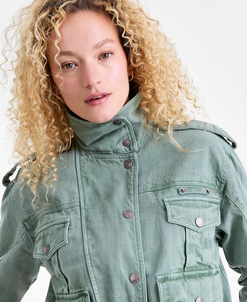 Free People Women's Kali Snap-Front Washed Jacket