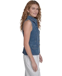 Nautica Jeans Women's Button Front Denim Vest