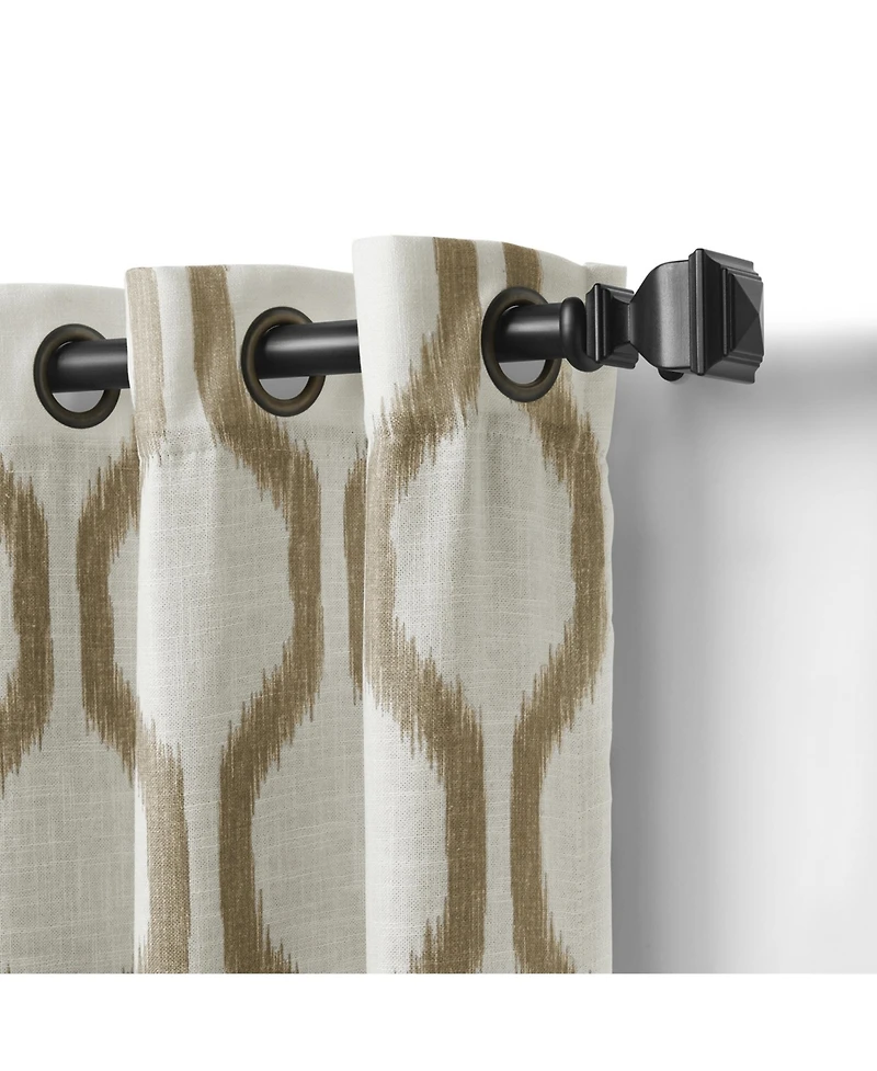 Elrene Home Fashions Renzo Ikat Geometric Linen Room Darkening Window Curtain