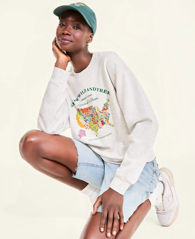 Macy's Flower Show Women's U.s. Map Sweatshirt, Exclusive