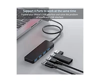 Risokeys 4-Port Usb 3.0 Hub with 5Gbps Transfer Speed, Ultra-Slim Design, Usb Splitter for Office/Gaming/Home