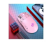 Risokeys Tri-Mode Wireless Gaming Mouse, Graffiti Design, 3600 Dpi Adjustable, Silent Click, 650mAh Rechargeable, Wired+2.4G+BT5.3
