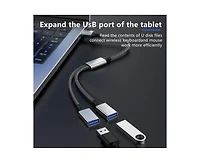 Risokeys Usb C to Dual Usb A Adapter, 480Mbps Data Transfer,Aluminum Hub for Laptop/Car/Phone, Ideal for Commuters