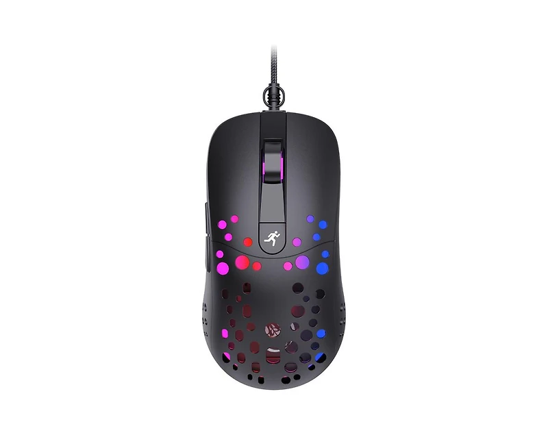 Risokeys Wired Lightweight Gaming Mouse, 6 Buttons, 8000 Dpi Adjustable, Rgb Backlit, Honeycomb Hollow Ergonomic Design for Pc, Laptop, Gamers