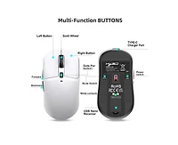 Risokeys Tri-Mode Wireless Gaming Mouse, Lightweight, 12000 Dpi Adjustable, Magnetic Rgb Charging Dock, BT5.3+2.4G+Wired, for Pc, Laptop, Mac