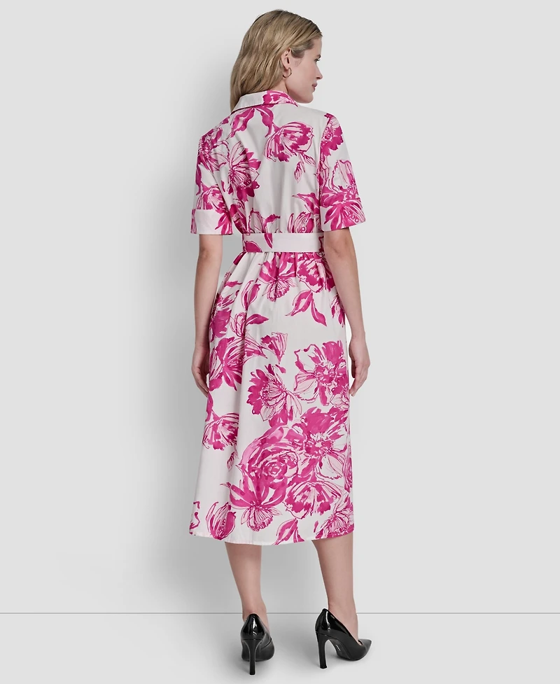 Dkny Women's Elbow-Sleeve Button-Front Shirt Dress