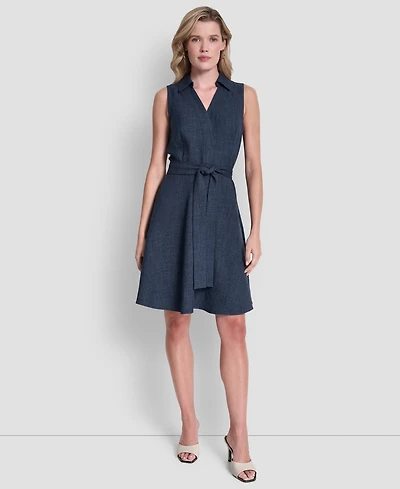 Dkny Women's Sleeveless Button-Front Shirt Dress