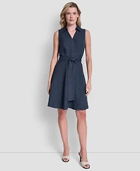 Dkny Women's Sleeveless Button-Front Shirt Dress