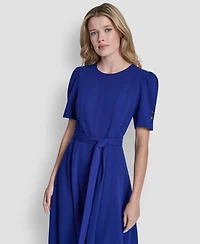 Dkny Women's Short-Sleeve Jewel Neck Midi Dress